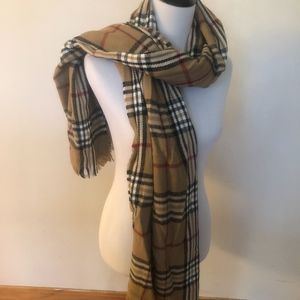 BROWN MULTI COLOR PLAID SCARF